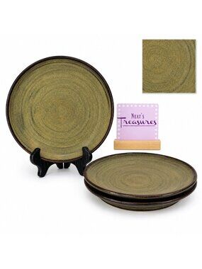 2010 Mark King Studios Handmade Pottery Artisan Unique Salad Plates Set of 3